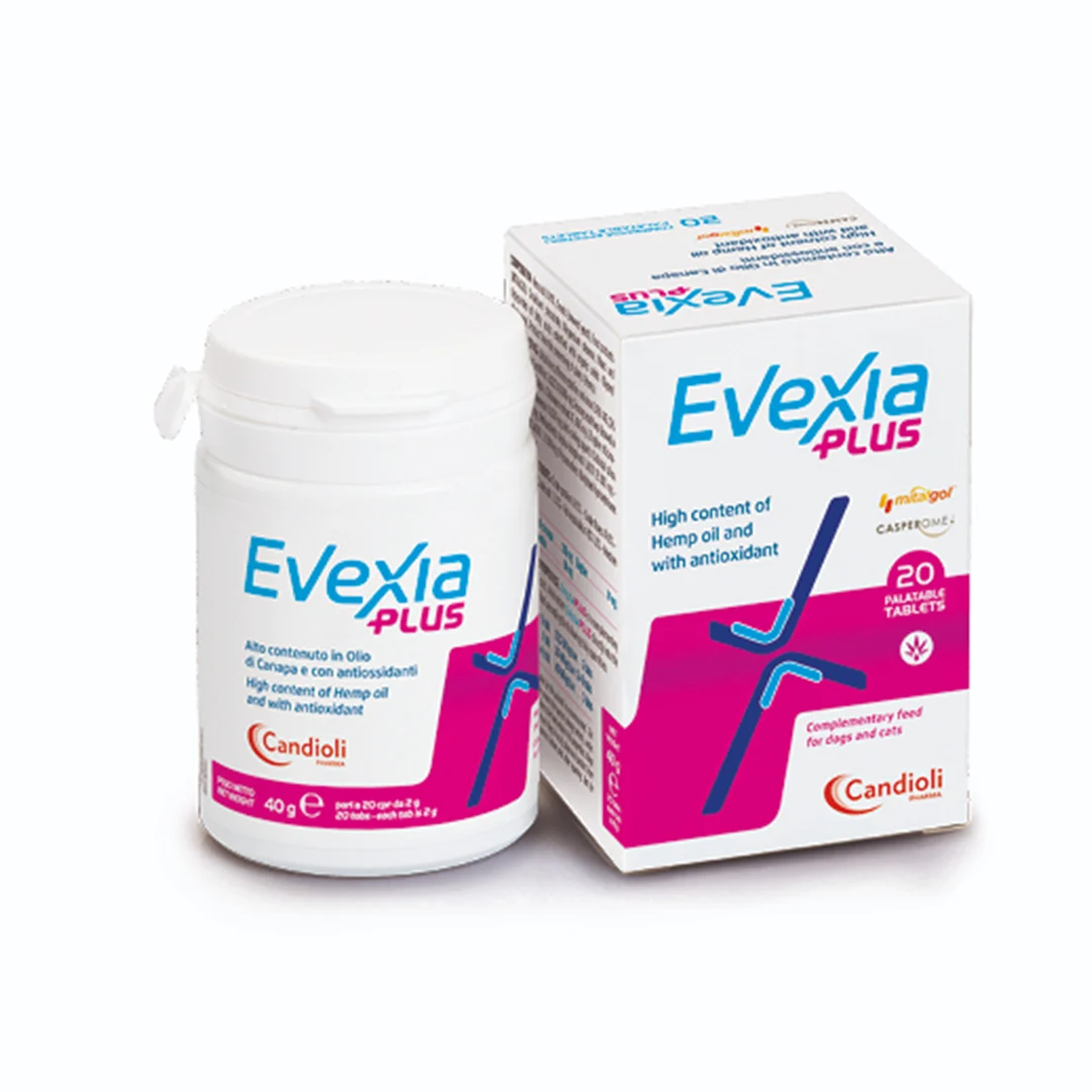 مکمل Evexia Plus برای سگ و گربه، محصولی از برند ایتالیایی Candioli است که برای حمایت از مفاصل، افزایش انرژی و تقویت ایمنی پت‌ها طراحی شده. این مکمل به‌ویژه برای حیوانات مسن یا پرتحرک بسیار مفید است.