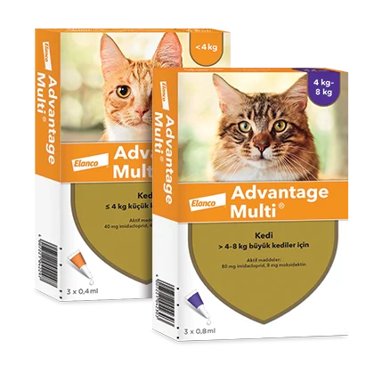 محلول موضعی Advantage Multi Kedi برای گربه‌ها، بسته‌بندی پیپت ضد کک و انگل