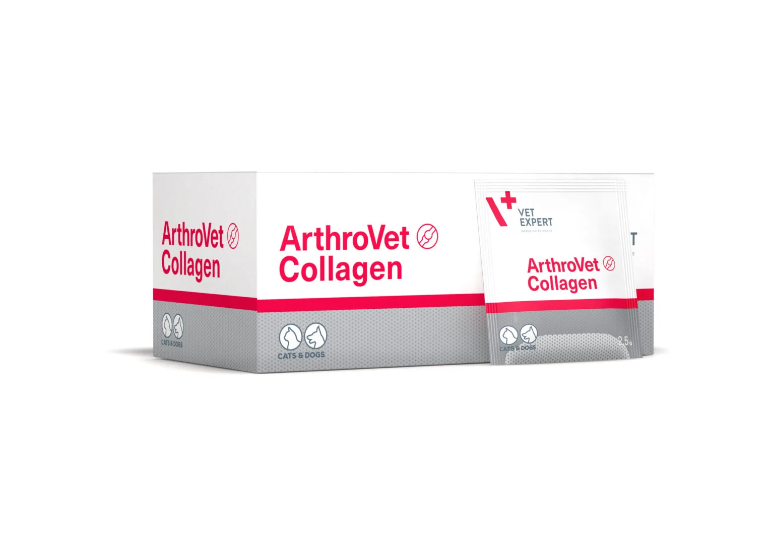 VetExpert Arthrovet Collagen مکملی تخصصی برای حمایت از سلامت مفاصل و غضروف‌های سگ و گربه است